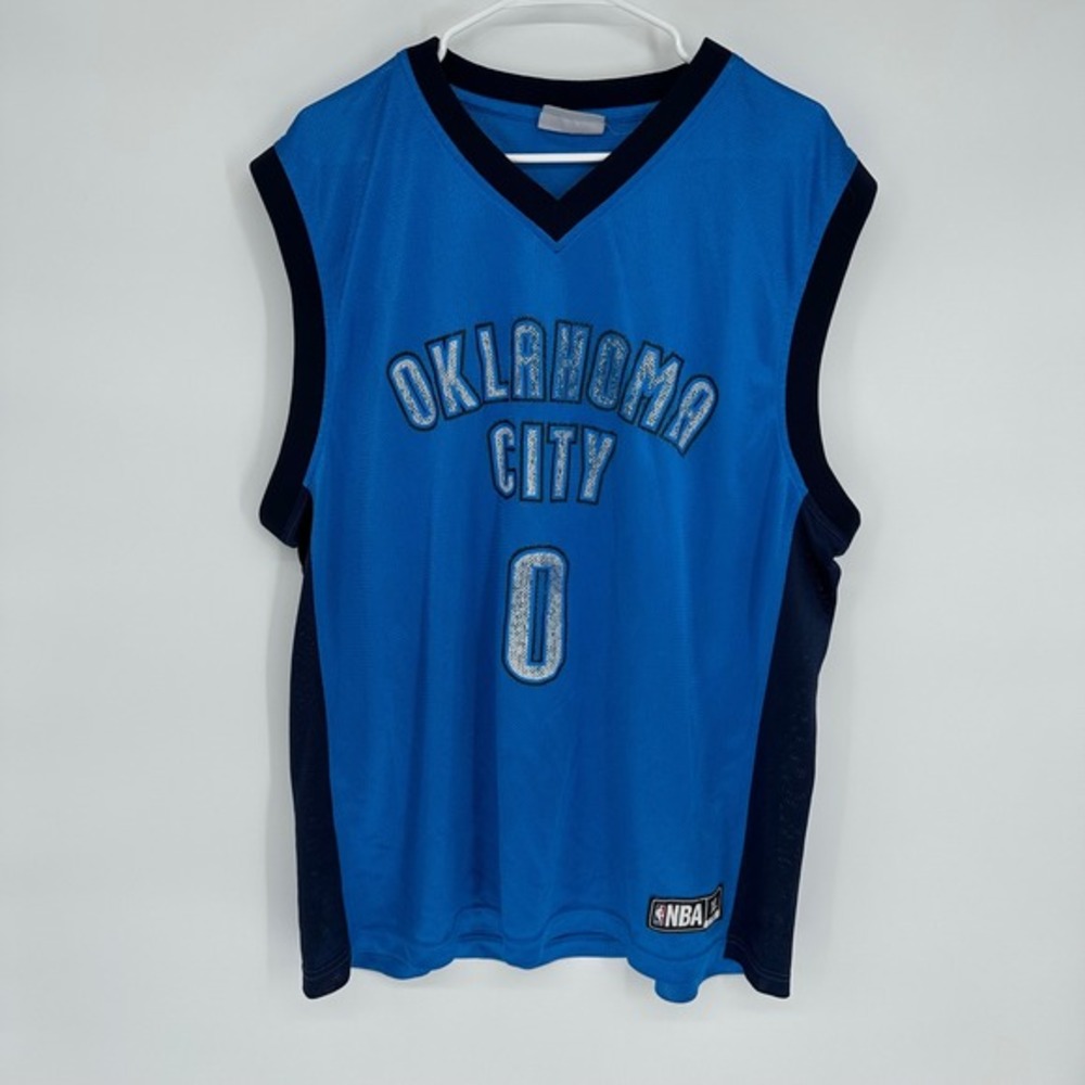 Oklahoma City Thunder 2016 Russell Westbrook Basketball Jersey NBA XL Blue Faded